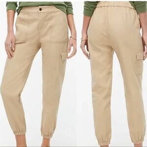 NWT J. Crew Cargo Utility Pant Trouser Khaki Neutral Jogger Patch Pockets Street